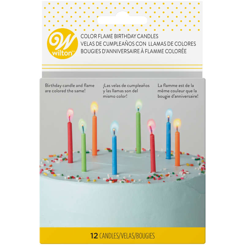 10 colored flame candles