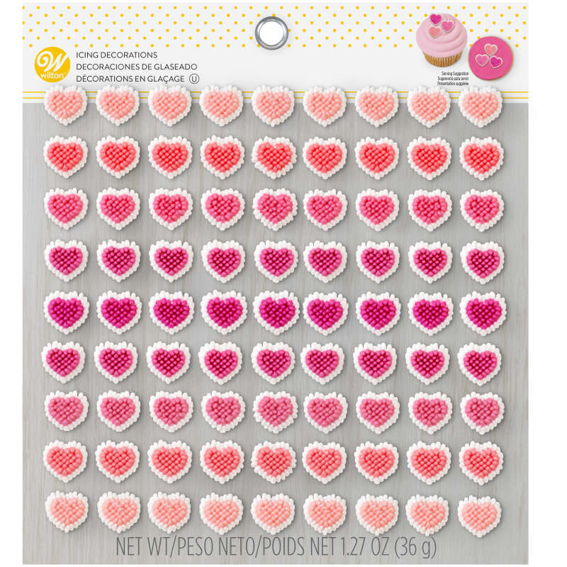 81 Tiny Pink Hearts Icing Decorations 0233