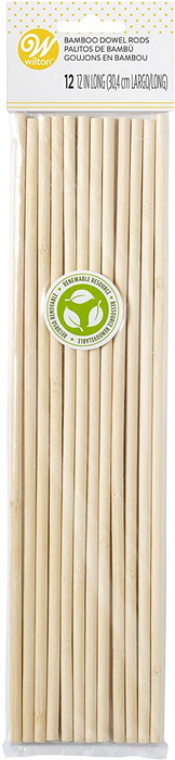 WILTON 12IN BAMBOO DOWEL RODS 12CT 399-1010