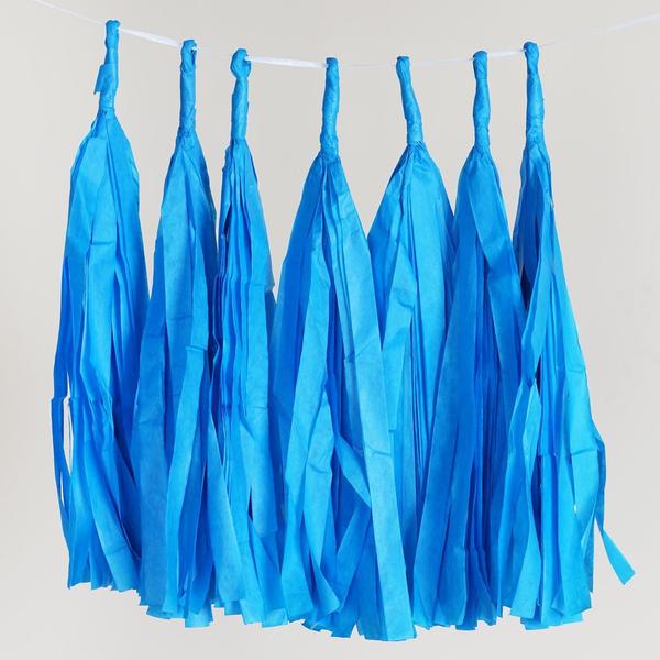 12 PCS Turquoise Paper Tassel Tissue Garland