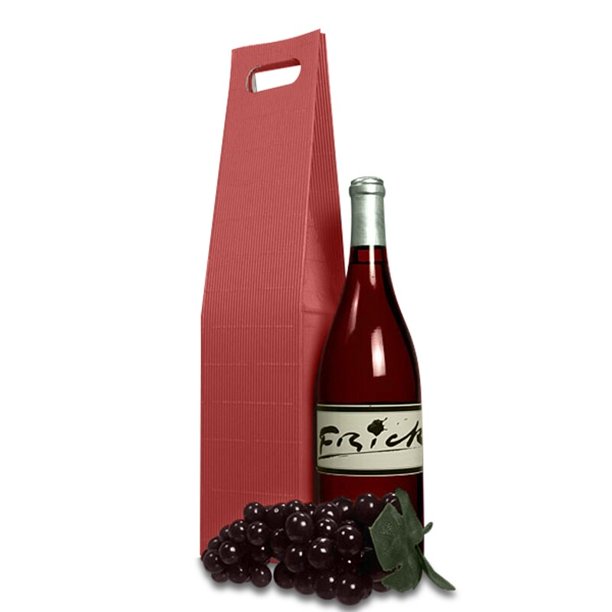 3-1/2 X 3-1/2 X 17 Red Pinstripe Wine Carry Box