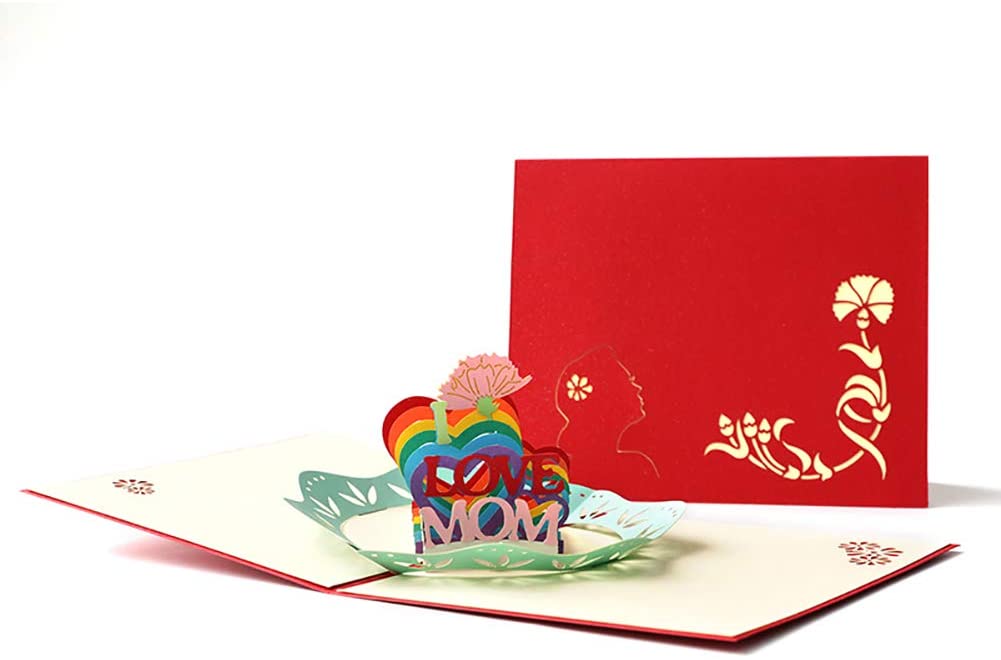 3D Pop Up I Love Mom Mother's Day Greeting Card