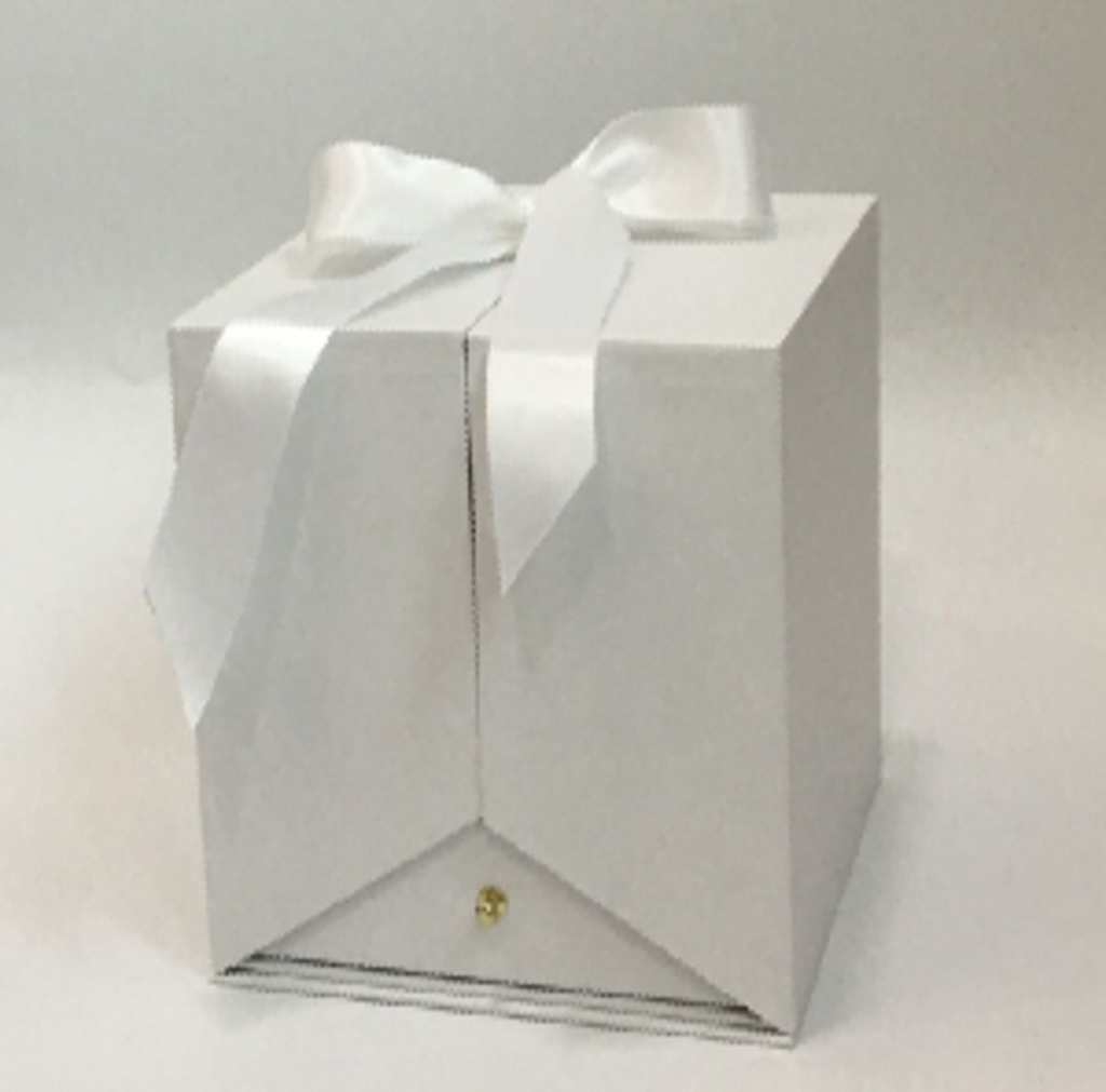 WHITE FOLD UP FLOWER/CAKE/GIFT BOX (W3228)