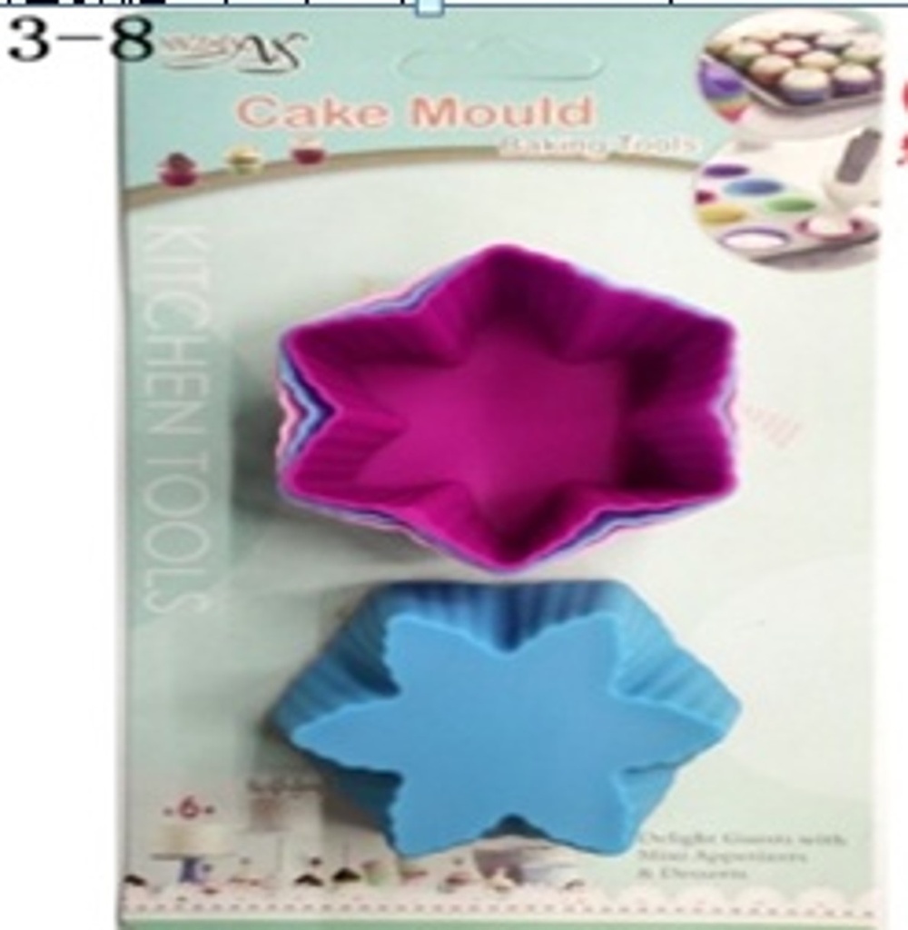 6PC HEX SILICONE BAKING MOLD