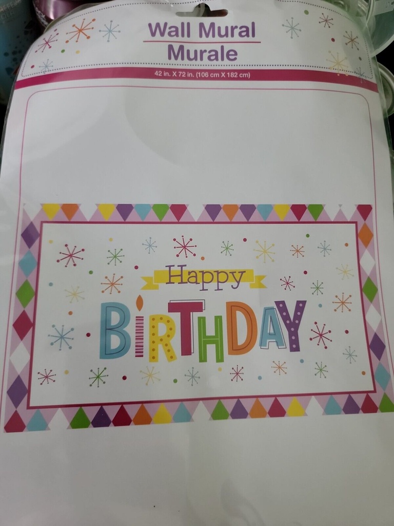 HAPPY BIRTHDAY WALL MURAL 42" X 72"