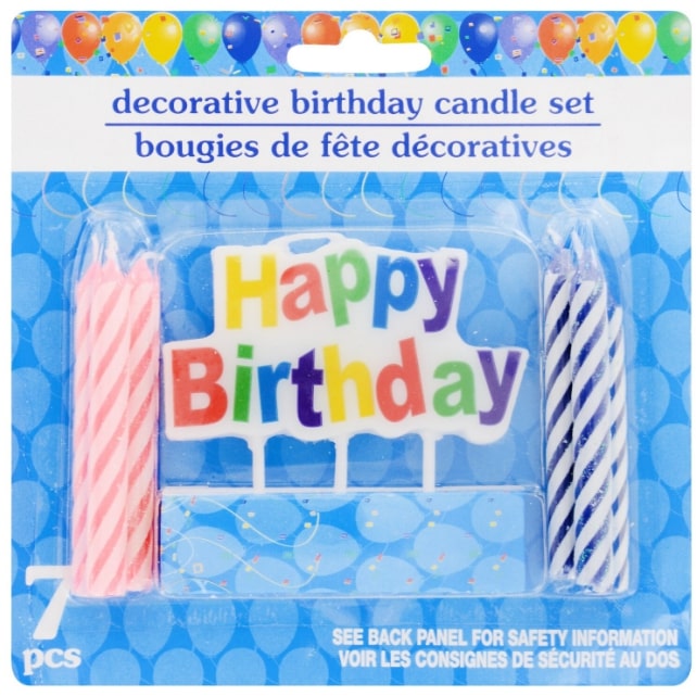 DECORATIVE HAPPY BIRTHDAY CANDLE SET 7PC