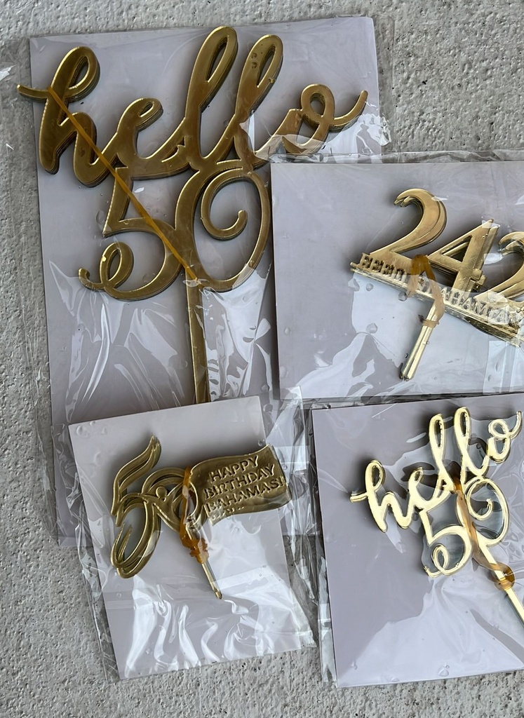 DT CupCake Topper 6cm Hello 50 5ct
