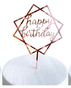 Diamond Shaped HB Topper Rose Acrylic (BK0606-57)