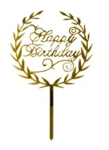 Wreath HB Topper Gold Acrylic (BK0606-57)