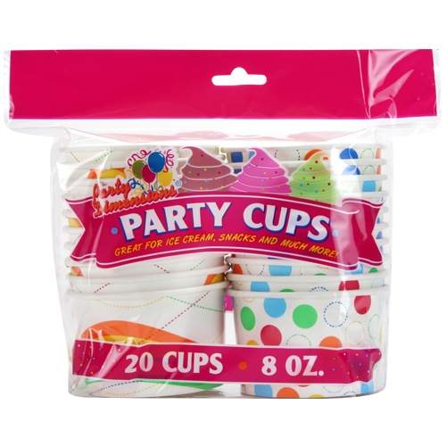 Ice Cream Cups Multicolored 8oz (20 ct)