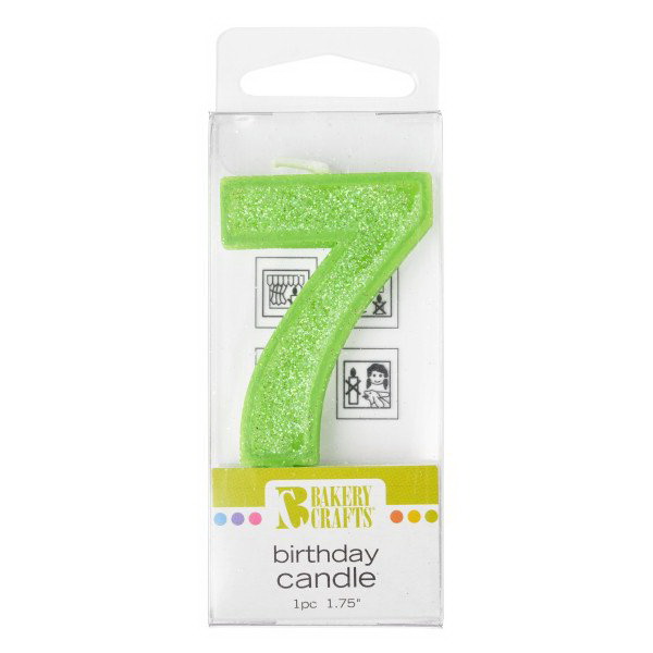 1.75" Glitter Number 7 Birthday Candle 44654
