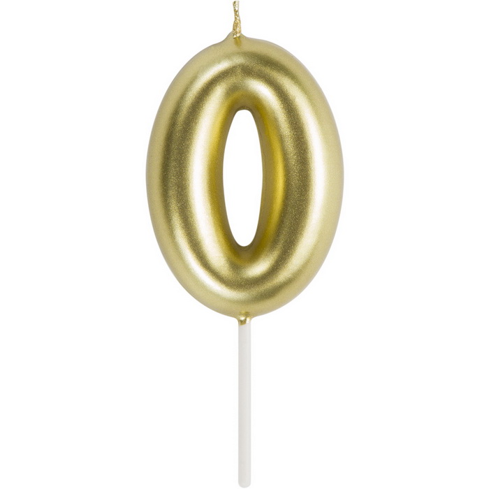 Celebrate Gold Number 0 Birthday Candle