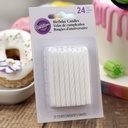 24pc White shimmer candles