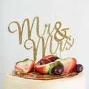 8" Mr & Mrs Gold Rhinestone Cake Topper