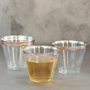 12 Pack | 8 oz Rose Gold Disposable Plastic Tumblers | Rimmed Design