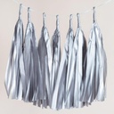 12 PCS Metallic Silver Paper Tassel Tissue Garland