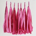 12 PCS Fushia Paper Tassel Tissue Garland
