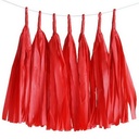 12 PCS Red Paper Tassel Tissue Garland