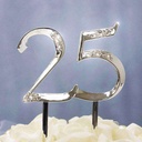 5.25" Silver Unbeatable at 25 Cake Topper