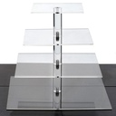 4 Tier Acrylic Square Cupcake Stand | 12.5" Height | Cake Stand | Display Stand