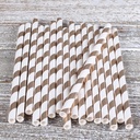 CAKE POP STICKS GOLD STRIPE 25ct