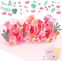 3D Pop Up Pink  Best Mom Mother's Day Greeting Card