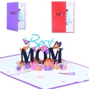 3D Pop Up Multicolored Best Mom Mother's Day Greeting Card