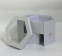 WHITE OCTAGON DOUBLE LAYER FLOWER/CAKE/GIFT BOX (W5836)