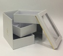 WHITE SQUARE TRIPLE LAYER FLOWER/CAKE/GIFT BOX (W5912)