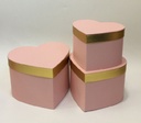 PINK/GOLD HEART FLOWER/CAKE/GIFT BOX 3PC (W5917)