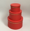 RED/GOLD ROUND FLOWER/CAKE/GIFT BOXES 3PCS (W3057)