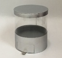 SILVER/CLEAR ROUND FLOWER/CAKE/GIFT BOX W/DRAWER (W3109)