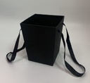BLACK BASKET FLOWER/GIFT BOX W/HANDLE (W3116) 1PC