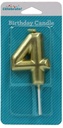 Celebrate Gold Number 4  Birthday Candle