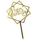 Starred Diamond Shaped HB Topper Gold Acrylic (BK0606-57)