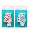 White & Polka Dot Number 4 Birthday Candle