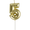 Celebrate Gold Number 5 Birthday Candle