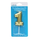 Celebrate Gold Number 1 Birthday Candle