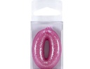 Celebrate Pink Glitter Number 0 Birthday Candle
