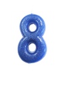 Celebrate Blue Glitter Number 8 Birthday Candle