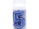 Celebrate Blue Glitter Number 5 Birthday Candle