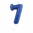 Celebrate Blue Glitter Number 7 Birthday Candle