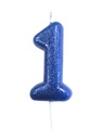 Celebrate Blue Glitter Number 1 Birthday Candle