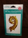 16" Air Filled Balloon Number 9 W/6ft Ribbon Included
