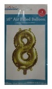 16" Air Filled Balloon Number 8 W/6ft Ribbon Included