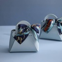 BLUE LEATHER GIFT BAG W/SCARF 12 X 5.5 X 13CM